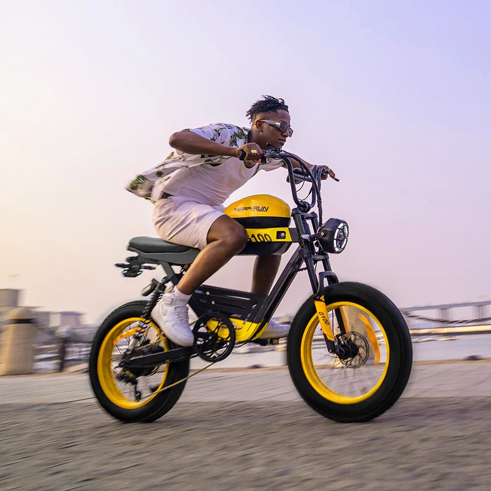 HKM-564691 HappyRun G100 Electric Bike with 2000W Power and Dual Batteries for Long Range Riding