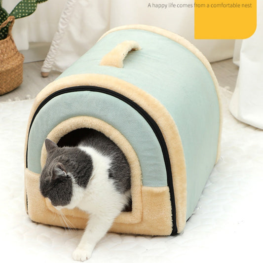 HKM-5647037 Portable Pet Bed for Cats - Warm and Cozy Kennel Suitable for Small and Medium Sizes, Available in Various Colors and Patterns