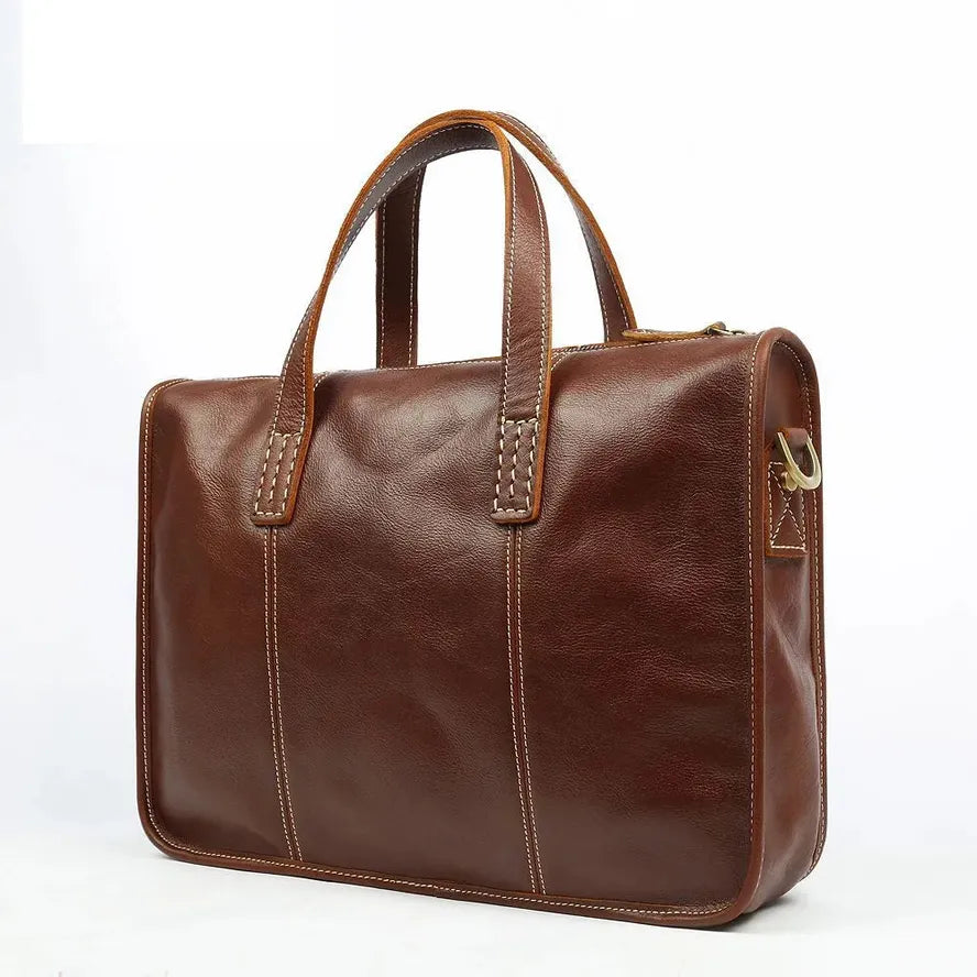 HKM-564819 Men's Retro Leather Messenger Bag for Casual and Business Use