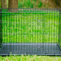 HKM-5648317 Folding Metal Dog Cage with Multiple Size Options for Comfort and Safety