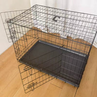 HKM-5648317 Folding Metal Dog Cage with Multiple Size Options for Comfort and Safety