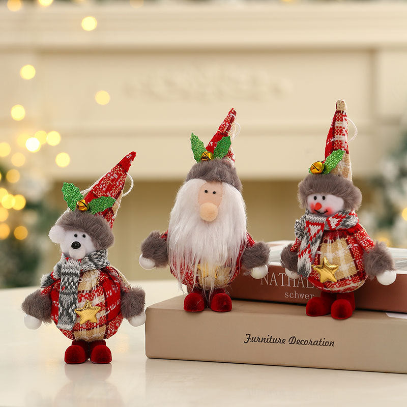 HKM-564883 Christmas Decorative Foam Fabric Standing Dolls - Old Man, Snowman, Elk, Teddy Bear