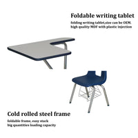 HKM-564883 Modern Folding Plastic Chair with Student Desk for Lecture Halls and Training Sessions