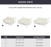 HKM-5650109 Fluffy Cat Couch Bed for Pets - Soft Corduroy Fleece with Supportive Three-Sided Design