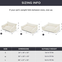 HKM-5650109 Fluffy Cat Couch Bed for Pets - Soft Corduroy Fleece with Supportive Three-Sided Design