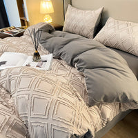 HKM-565075 Korean Solid Color Close Skin Hair Grinding Bedding Set for 1.8m Bed - Four Pieces