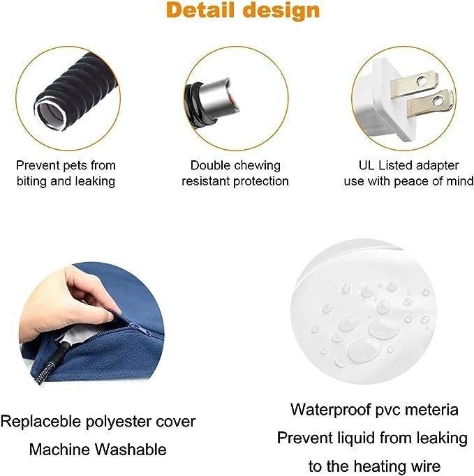 HKM-5651261 Electric Heating Blanket for Pets - Gray, Infinite Temperature Control, 30x40cm