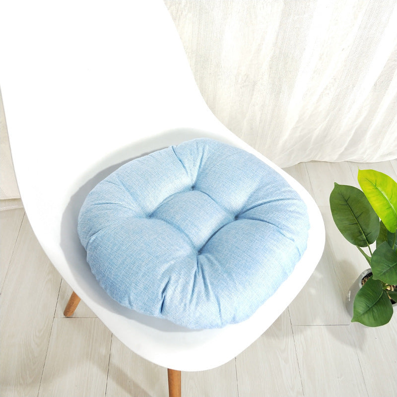 HKM-565139 Cotton and Linen Japanese Futon Cushion - Modern Steamed Bun Mat for Single Seat Sofa