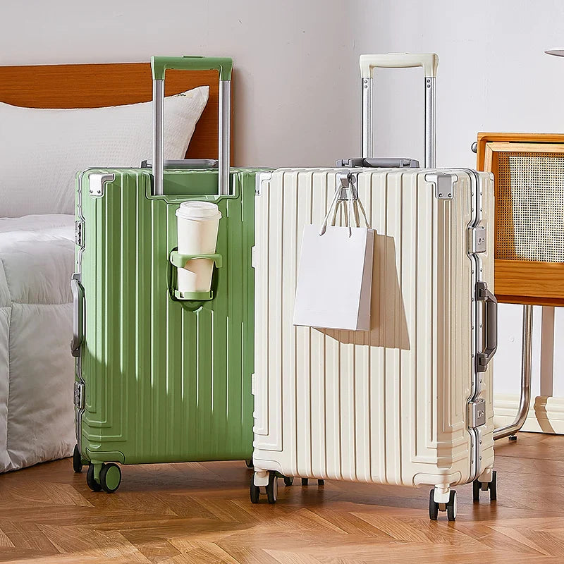 HKM-565139 Durable 4-Wheel Soft Shell Travel Luggage Set with Carry-On Trolley Suitcase