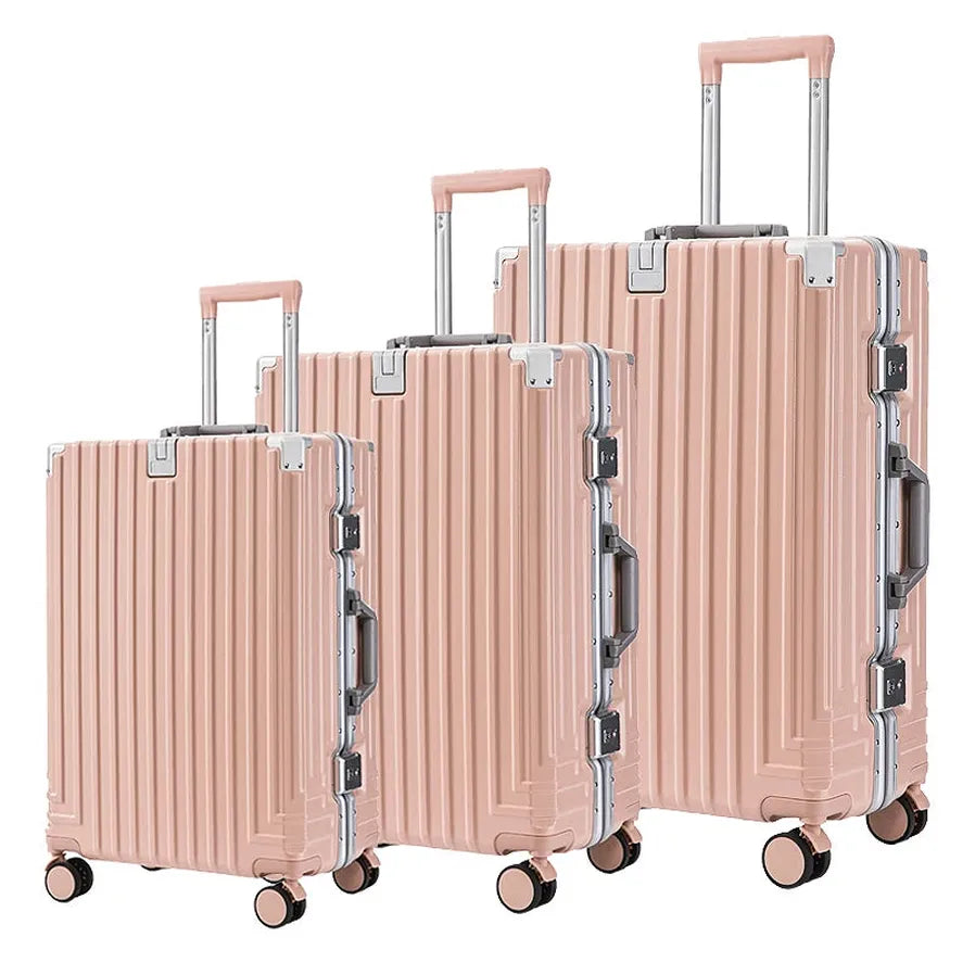 HKM-565139 Durable 4-Wheel Soft Shell Travel Luggage Set with Carry-On Trolley Suitcase