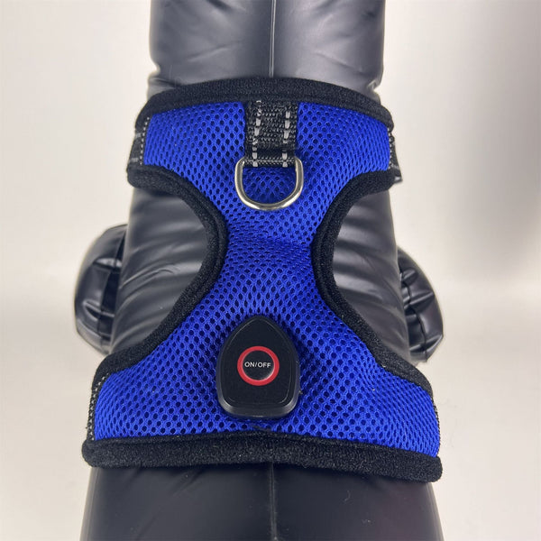 HKM-5651901 LED Luminous Pet Harness with USB Rechargeable Chest Strap - Available in Blue, Green, and Pink
