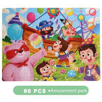 HKM-565203 Cartoon Flat Wooden Jigsaw Puzzle for Early Education, Suitable for Children Aged 5 to 7 Years