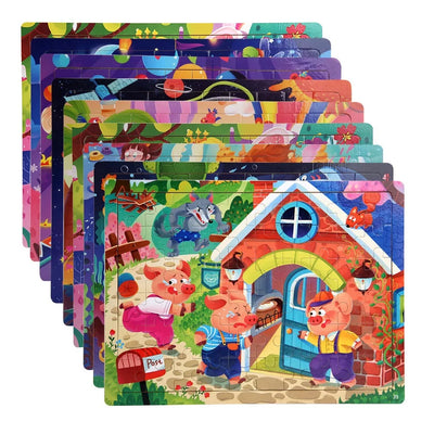 HKM-565203 Cartoon Flat Wooden Jigsaw Puzzle for Early Education, Suitable for Children Aged 5 to 7 Years