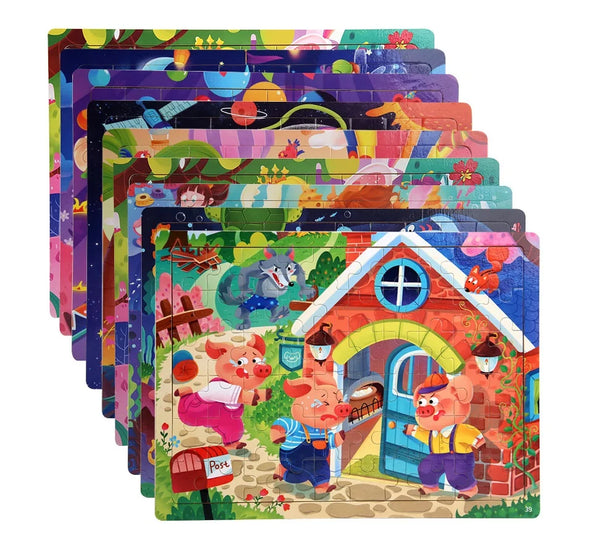 HKM-565203 Cartoon Flat Wooden Jigsaw Puzzle for Early Education, Suitable for Children Aged 5 to 7 Years