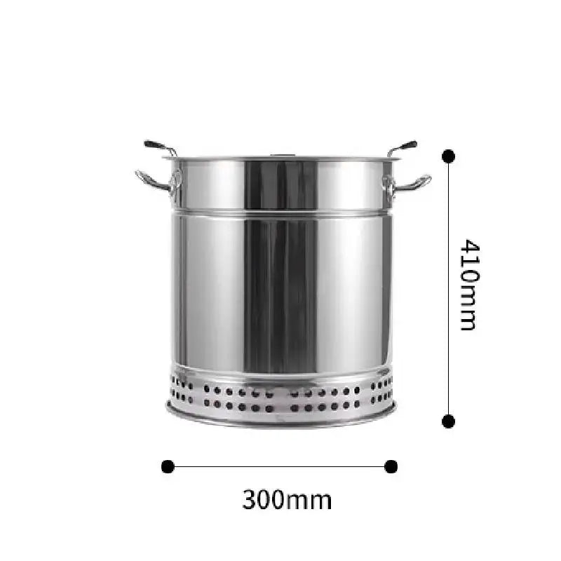 HKM-565267 Outdoor Portable Charcoal BBQ Grill - Stainless Steel Smokeless Camping Cooking Grill