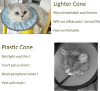HKM-5654589 Waterproof Adjustable Cat Recovery Collar - Lightweight Protective Cone for Wound Healing