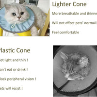 HKM-5654589 Waterproof Adjustable Cat Recovery Collar - Lightweight Protective Cone for Wound Healing