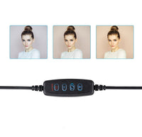 HKM-565459 10 Inch LED Ring Light with Adjustable Tripod Stand and Bluetooth Remote for iPhone Selfies