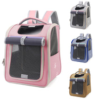 HKM-5654845 Large Capacity Breathable Pet Bag in Milky White, Pink, Blue, and Khaki - Oxford Cloth with Steel Wire Support