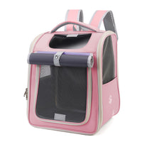 HKM-5654845 Large Capacity Breathable Pet Bag in Milky White, Pink, Blue, and Khaki - Oxford Cloth with Steel Wire Support