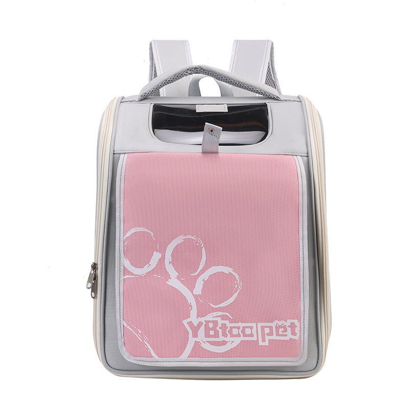 HKM-5654845 Large Capacity Breathable Pet Bag in Milky White, Pink, Blue, and Khaki - Oxford Cloth with Steel Wire Support