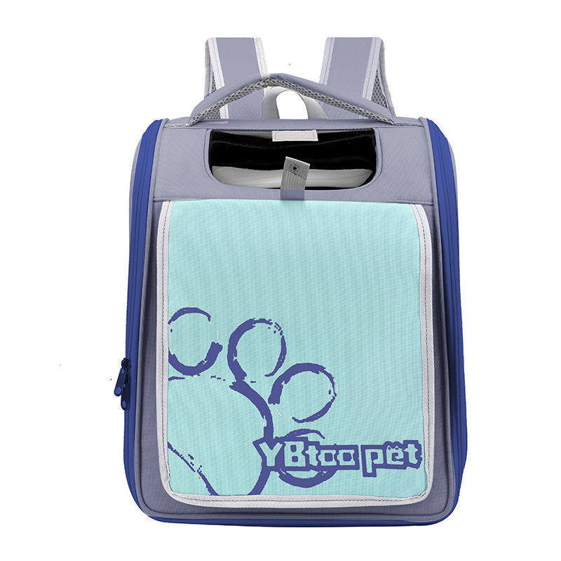 HKM-5654845 Large Capacity Breathable Pet Bag in Milky White, Pink, Blue, and Khaki - Oxford Cloth with Steel Wire Support