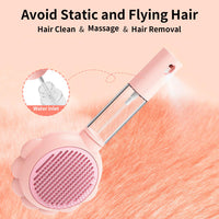 HKM-5655869 Self-Cleaning 3-in-1 Cat Brush with Spray Function for Shedding and Grooming