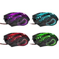 HKM-565587 Wired Gaming Mouse with 5500DPI, Adjustable 7 Buttons, Ergonomic Design, LED Backlit for PC and Laptop