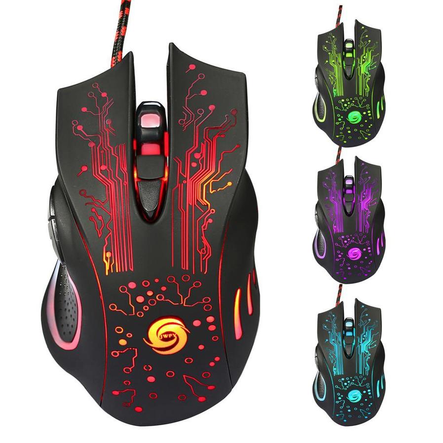HKM-565587 Wired Gaming Mouse with 5500DPI, Adjustable 7 Buttons, Ergonomic Design, LED Backlit for PC and Laptop