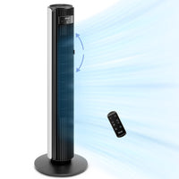 HKM-5655891 36-Inch Oscillating Bladeless Fan, 5 Speeds, 4 Modes, 12-Hour Timer, Quiet Operation