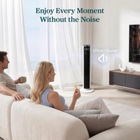 HKM-5655891 36-Inch Oscillating Bladeless Fan, 5 Speeds, 4 Modes, 12-Hour Timer, Quiet Operation