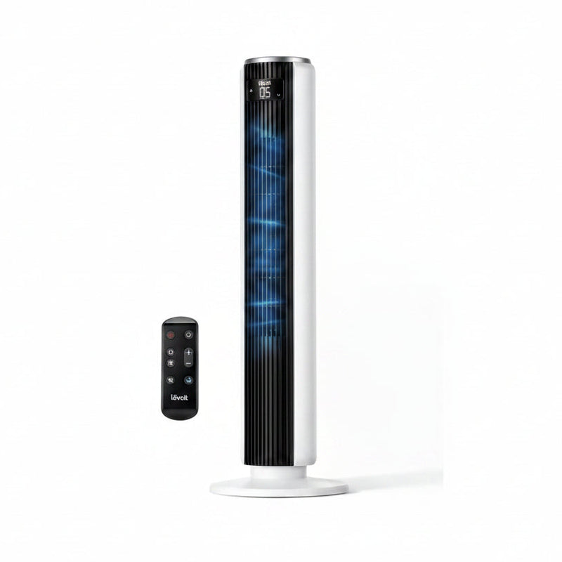HKM-5655891 36-Inch Oscillating Bladeless Fan, 5 Speeds, 4 Modes, 12-Hour Timer, Quiet Operation