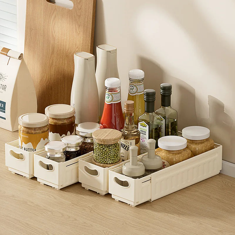 HKM-565651 Retractable Drawer-Style Storage Box for Snacks and Kitchen Organising