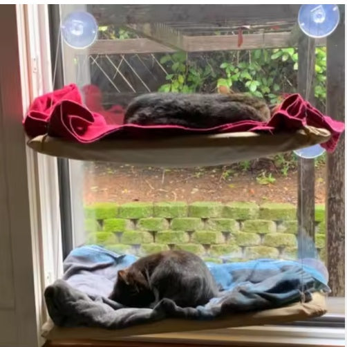 HKM-5657021 Washable Window-Mounted Cat Hammock Seat for Comfortable Lounging and Relaxation