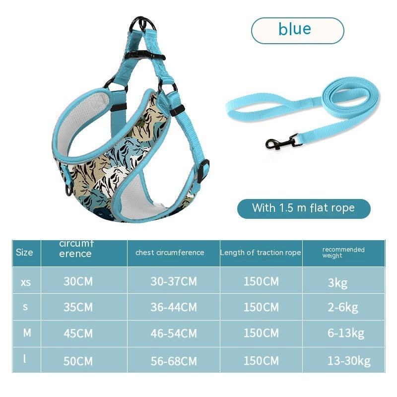 HKM-5657661 Reflective Mesh Vest-style Dog Harness with Leash - Multiple Colors Available