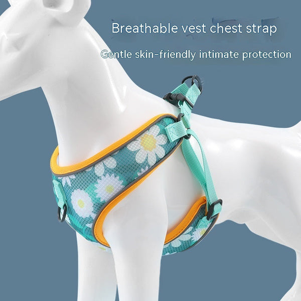HKM-5657661 Reflective Mesh Vest-style Dog Harness with Leash - Multiple Colors Available