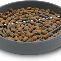 HKM-5658557 Simple Slow Feeding Bowl for Cats and Dogs - Silicone Pet Tableware in Pink, Gray, Light Green