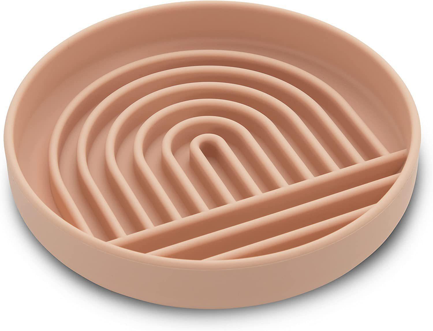 HKM-5658557 Simple Slow Feeding Bowl for Cats and Dogs - Silicone Pet Tableware in Pink, Gray, Light Green