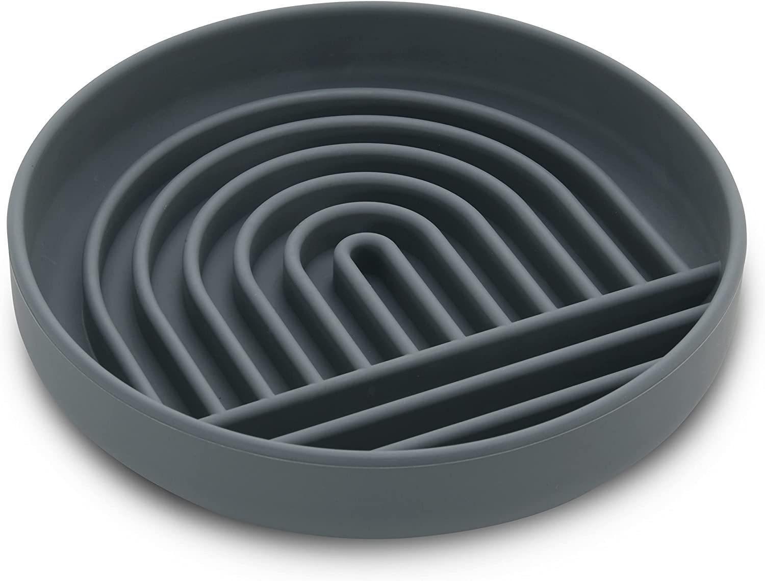 HKM-5658557 Simple Slow Feeding Bowl for Cats and Dogs - Silicone Pet Tableware in Pink, Gray, Light Green