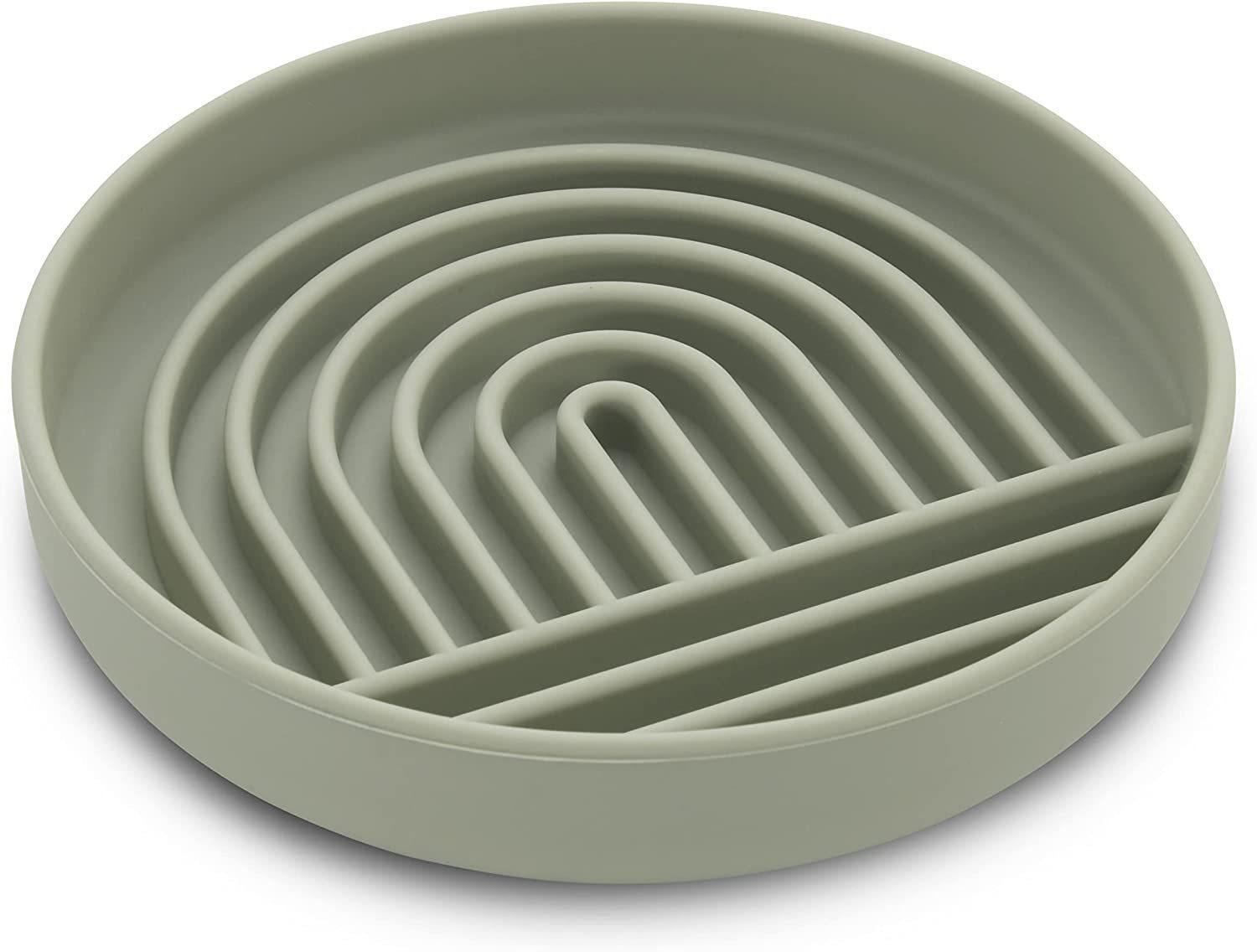 HKM-5658557 Simple Slow Feeding Bowl for Cats and Dogs - Silicone Pet Tableware in Pink, Gray, Light Green