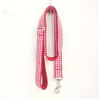 HKM-5660349 Plaid Pet Collar Bow Tie Set with Leash - Durable Polyester Material, Various Sizes