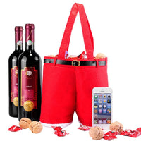 HKM-566035 Red Christmas Pants Gift Bag for Weddings and Candy Container - Fabric, 20x16cm