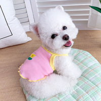 HKM-5660733 Lightweight Cotton Dog Vest and Skirt Set for Summer Wear