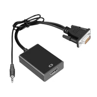 HKM-566099 Black 1080P VGA Audio Cable for Laptop Monitor Connection - 1m Length
