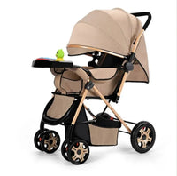 HKM-566099 Sturdy Baby Stroller with Large Rubber Rear Wheels and Integrated Music Box for Outdoor Enjoyment