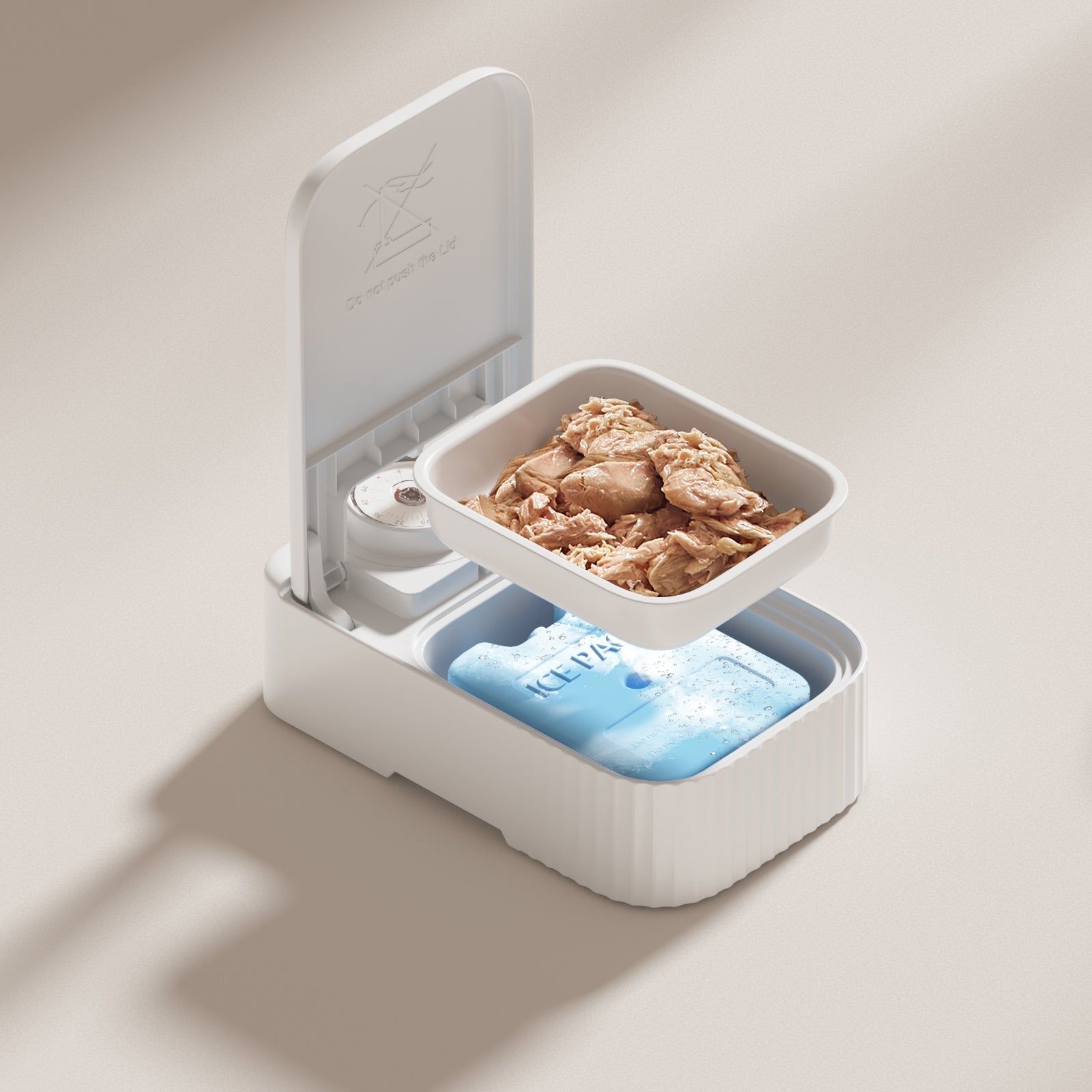 HKM-5661629 Automatic Pet Feeder with 48-Hour Timer and Ice Crystal Box for Freshness