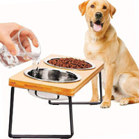 HKM-5662141 Elevated Stainless Steel Pet Bowl with Anti-Tip Design and Large Capacity