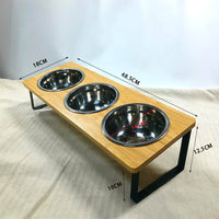 HKM-5662141 Elevated Stainless Steel Pet Bowl with Anti-Tip Design and Large Capacity