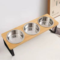 HKM-5662141 Elevated Stainless Steel Pet Bowl with Anti-Tip Design and Large Capacity