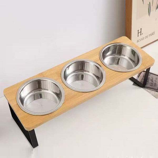 HKM-5662141 Elevated Stainless Steel Pet Bowl with Anti-Tip Design and Large Capacity